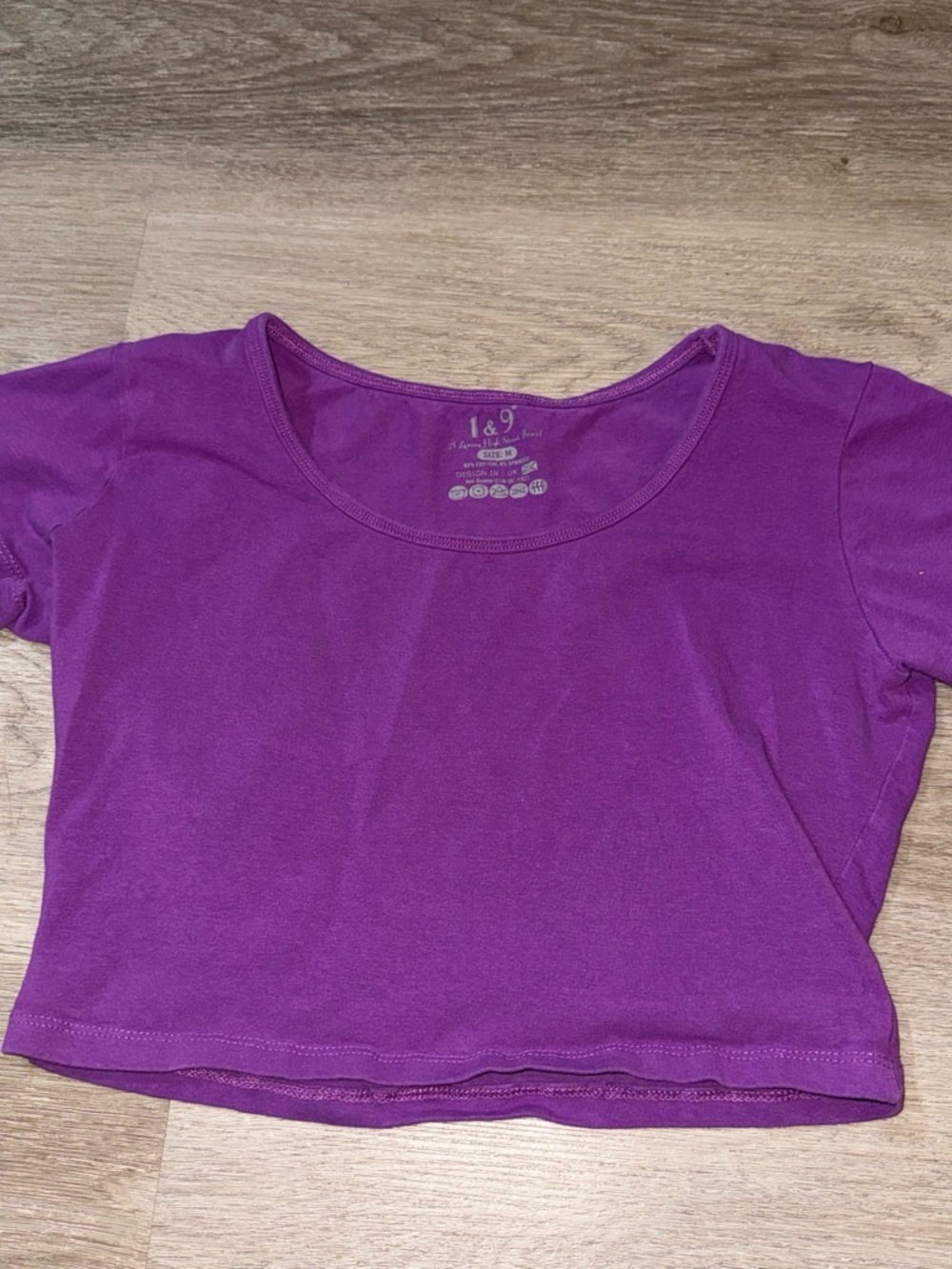 Purple Scoop Neck Crop Top